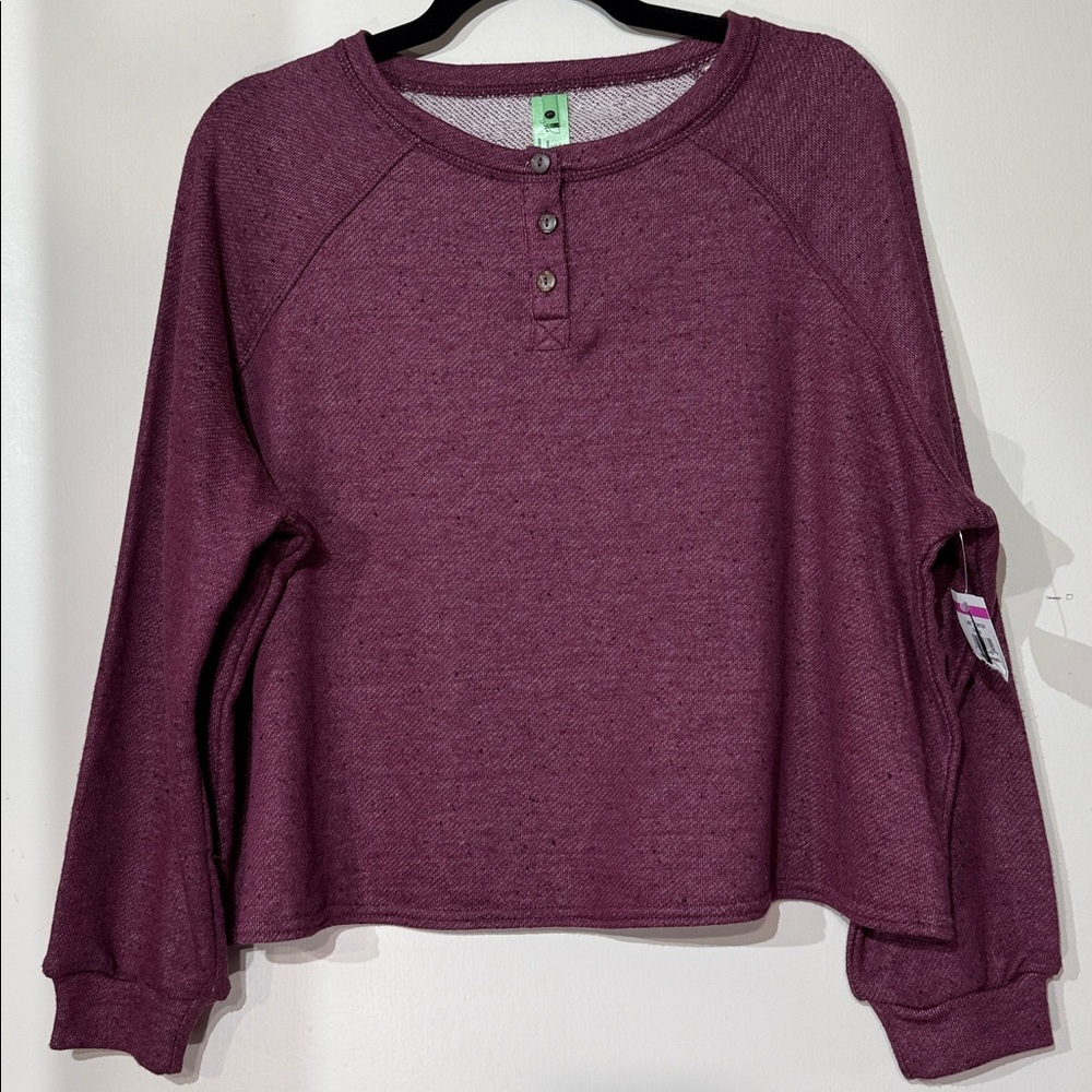 Honeydew Burgundy Oversized Long Sleeve Knit Sweater Size Large